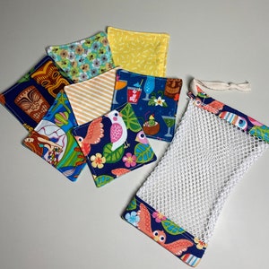 Reusable Make Up Pads Face Wipes Set of 7 with Mesh Bag