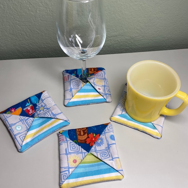 Fabric Coasters Set of 4 Stemware Protectors