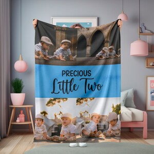 Personalized Photo Blanket, Personalized Gift, Customizable Photo Blanket, Photo Blanket with Text, Anniversary Gift for Her, Couples Gift