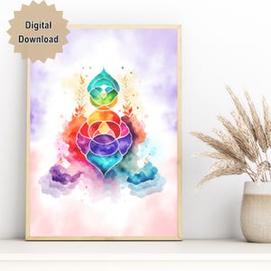 Healing Energy Poster, Healing Symbols, Chakra Colors, Chakra Energy