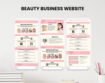 Customisable Beauty Template, Professional Salon Website, Beauty website design, Modern Beauty Website, Professional Salon Template, Website