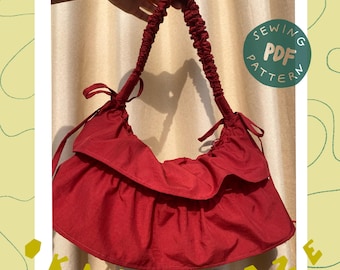 The Ruffle Bag digital download pattern || adjustable crossbody / shoulder bag || instant downloadable pdf || beginner-intermediate project