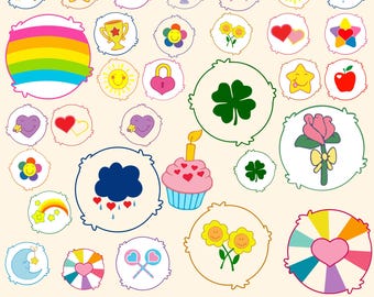 30+ Bears Belly Care Badges Designs Svg Bundle | Cute Cartoon Characters | Layered Files | Png Svg for Cricut Silhouette | Instant Download