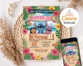 Custom Editable Editable Stitch Invitation, Lilo And Stitch Birthday Invite Printable Stitch Party Template, Stitch Birthday Girl Canva Edit