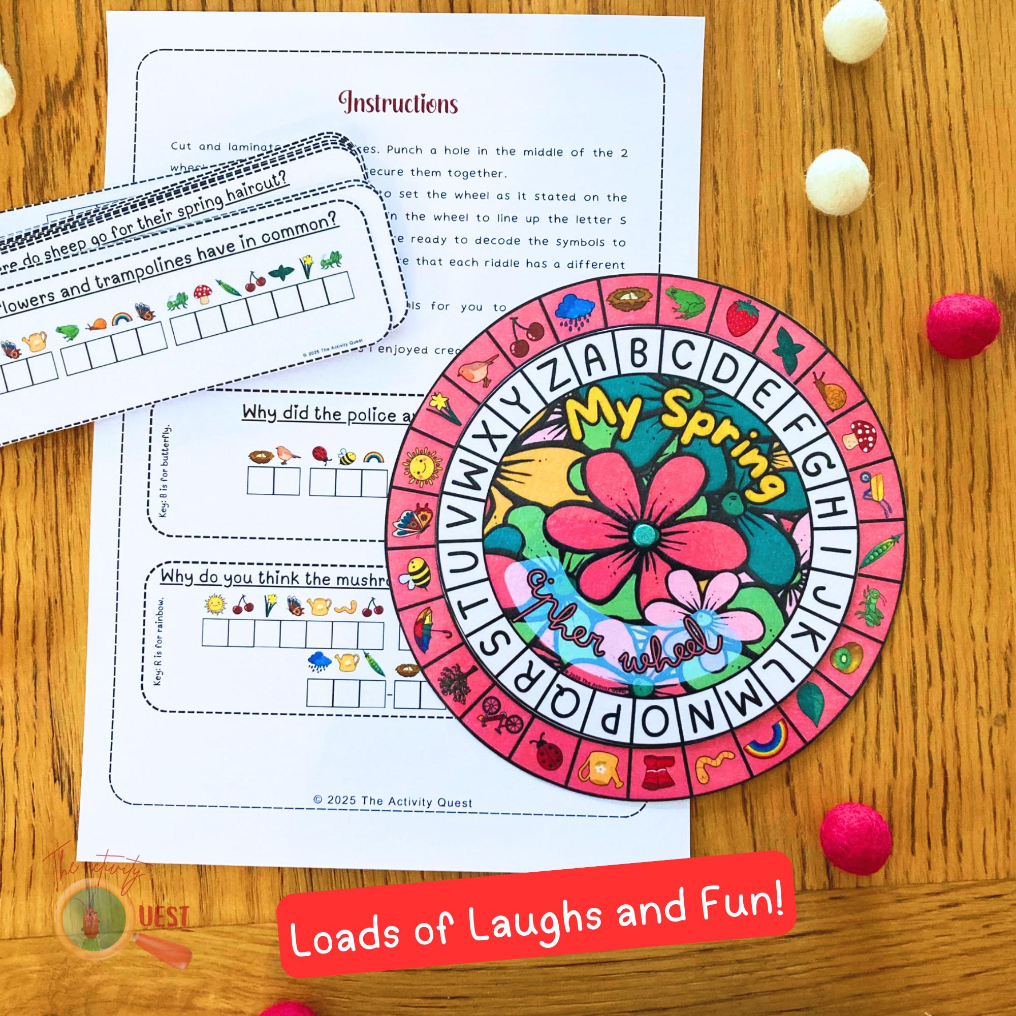 My Spring Season Cipher Wheel, Printable Decoder Game for Children ...