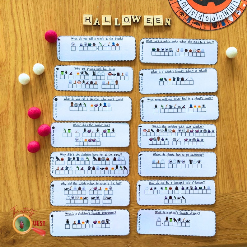 Halloween Secret Code Wheel Printable Game for Kids, Decoder Reveal ...