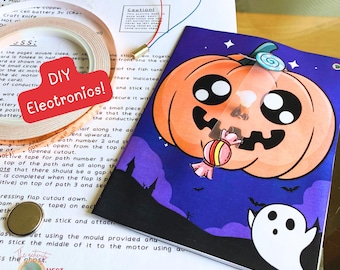 Halloween Pumpkin Paper Circuit Printable Project, DIY Electronics for Kids, STEM Activities Children, Interactive Tech INSTANT Download Pdf