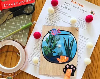Fish Tank Paper Circuit Printable Project, DIY Electronics for Kids, STEM Activities for Children, Interactive Tech INSTANT Download Pdf