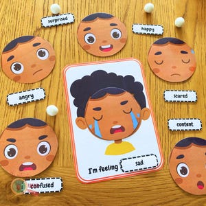 Mädchen / Jungen Emotionen Aktivität, Kinder Gefühle Zuordnung Spiel, Vorschule Heimschule Soziale emotionale Lernspiele, SOFORTIGER DOWNLOAD PDF