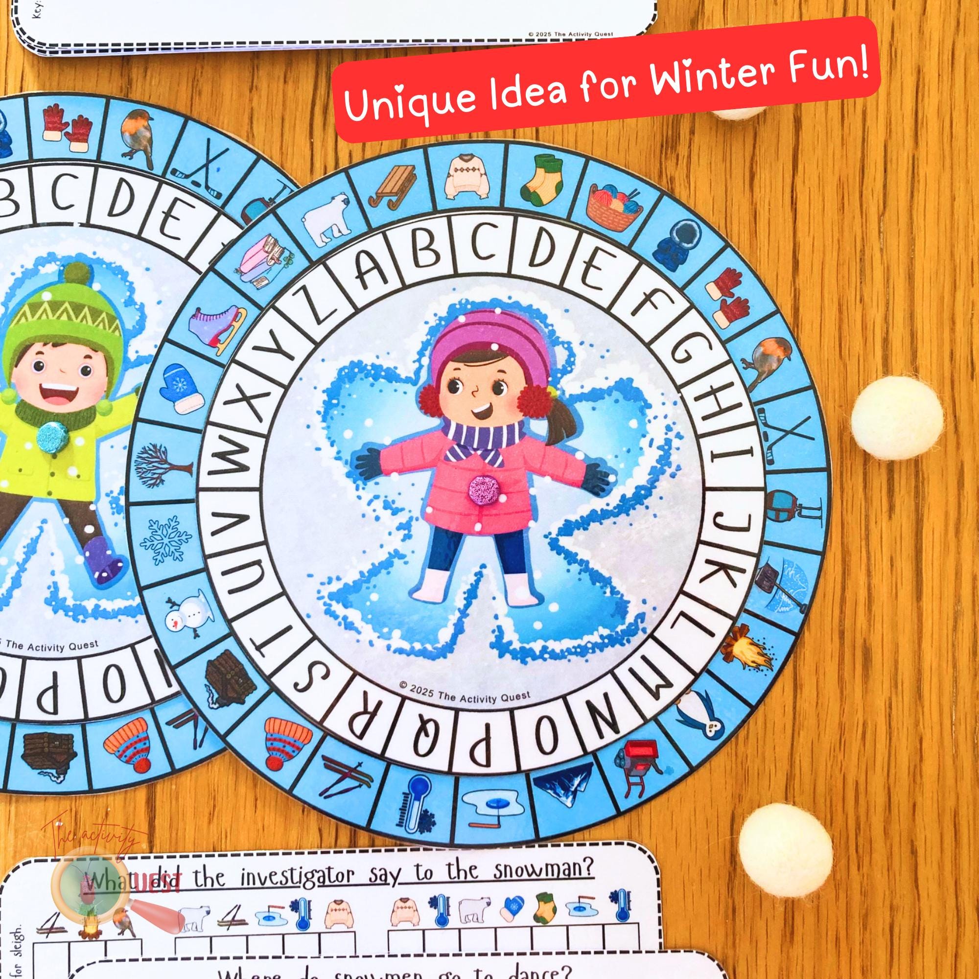 Winter Themed Cipher Wheel, Printable Decoder Game for Children, Secret ...