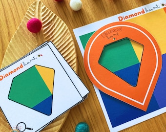 Diamond Hunt Printable Logic Activity for Children, Logical and Reasoning Thinking Game for Kids, Montessori Resources, INSTANT DOWNLOAD PDF