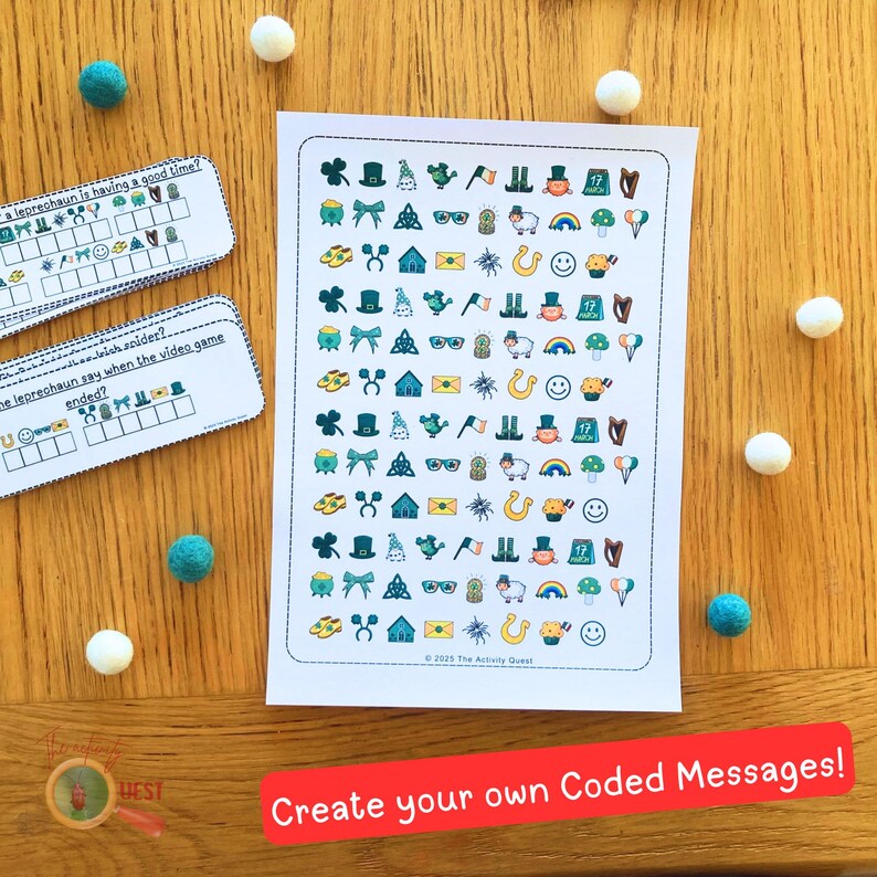 St. Patrick's Day Cipher Wheel, Printable Decoder Game for Children ...