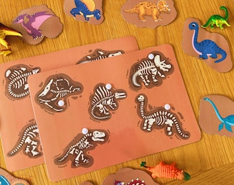 10 Dinosaur Fossils Hunting Printable, Dino Anatomy Game for Toddlers, Dinosaurs Names Activity, Dramatic Play Unit, INSTANT DOWNLOAD PDF