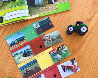 12 Tractor Attachments Identification for Children Printable, Farm Machines Matching Game, Tractors Implements Recognition INSTANT DOWNLOAD