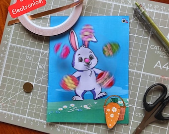 Easter Bunny Paper Circuit Printable Project, DIY Electronics Kids, STEM Activities for Children, Interactive Tech INSTANT Download Pdf