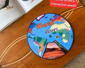 Animal Habitats Learning Wheel Printable, Nature Biomes Animals Disc Activity, Preschool Creatures Homes Learning Game INSTANT DOWNLOAD PDF
