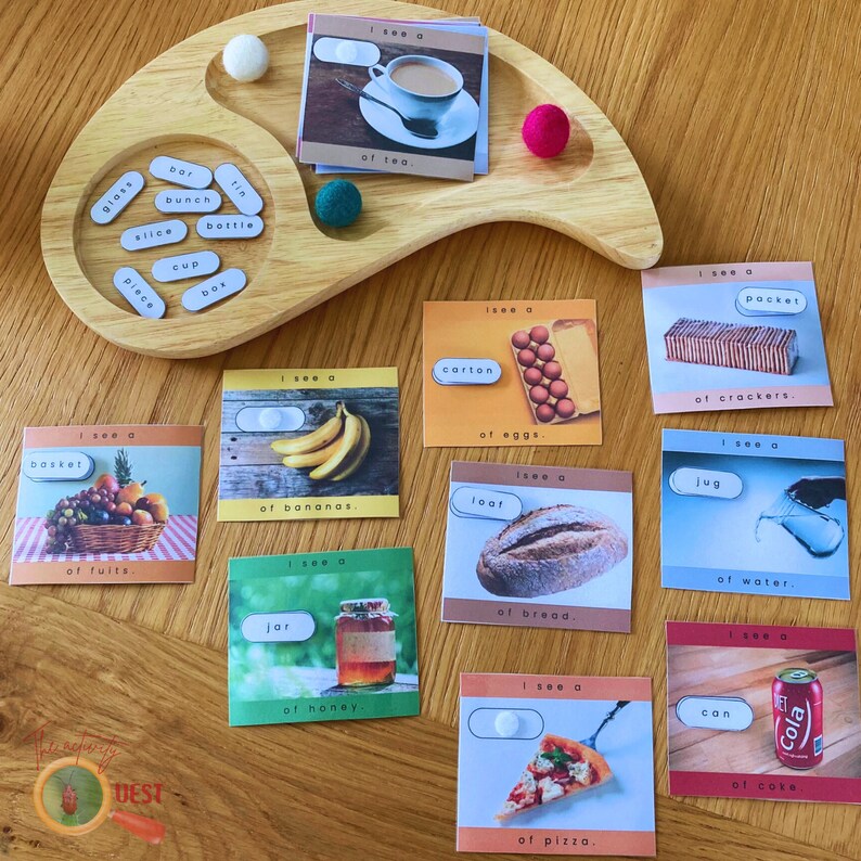 Quantities and Containers Matching Printable Activity for Kids