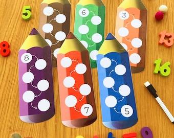 Math Pencils Printable Activity for Kids, Subtraction and Addition Game for Children, Solving Equations Tool Resource, INSTANT DOWNLOAD PDF