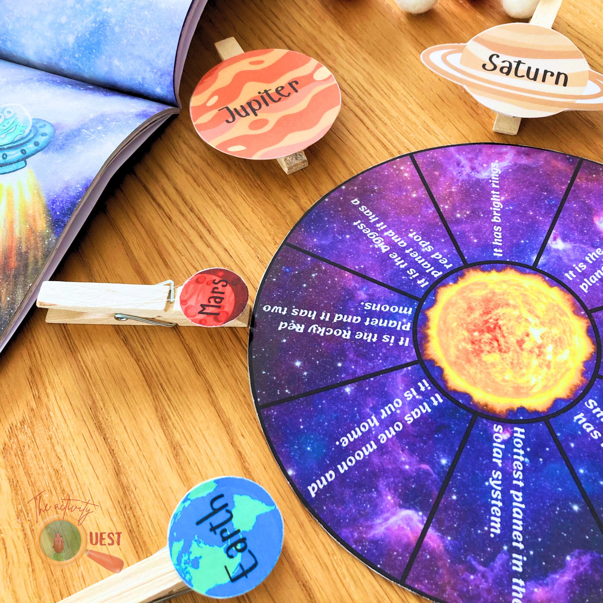 Solar System Learning Matching Activity for Kids, Planets Printable for ...