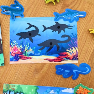 10 Dinosaurs Shadow Matching Printable Game for Toddlers, Learn Dinosaur Names Activity for Children, Dino Lovers Kids, INSTANT DNWLOAD PDF
