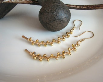 Gold Pyrite Arcs Earrings