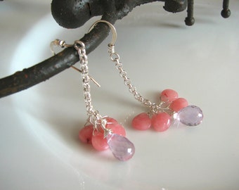 Pink Amethyst Earrings- Marisa