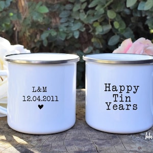 Tin Year anniversary Mug 10 Year anniversary gift mug 10th Wedding Anniversary Gift The Best 10 Year Wedding Anniversary Ideas husband wife image 1