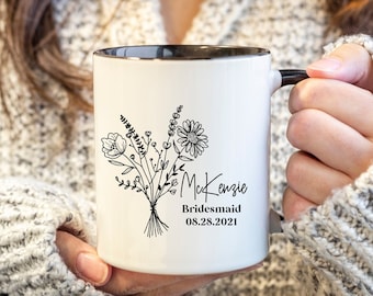 Bridesmaid Proposal Mug: Floral Maid of Honor Gift