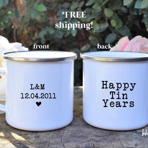 Tin Year anniversary Mug 10 Year anniversary gift mug 10th Wedding Anniversary Gift The Best 10 Year Wedding Anniversary Ideas husband wife image 2