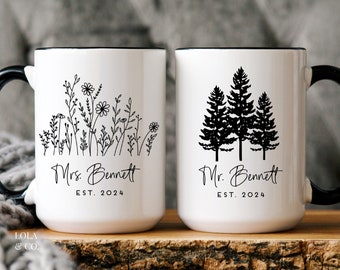 Mr. Mrs. mugs, wedding gift, just married, Mr Mrs mug set, Mr and Mrs Mugs, Wedding Gift, Gifts for Couple, Personalized gift for her