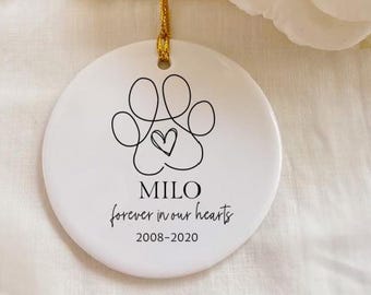 Pet Memorial Ornament: Custom Clear Glass Sympathy Gift