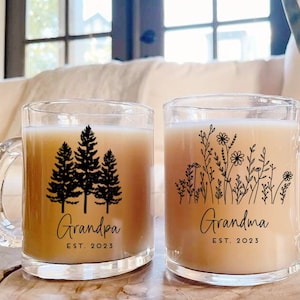Grandparent Pregnancy Announcement, New Grandparent Gift, Soon to Be Grandma Grandpa, Matching Grandma & Grandpa Mugs, Promoted to Grandpa