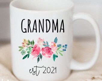 Personalized Grandma Gift, New Grandma Est. 2025 Mug, Pregnancy Announcement, Baby Reveal Gift, First time grandma, gigi, nana gift, grammy