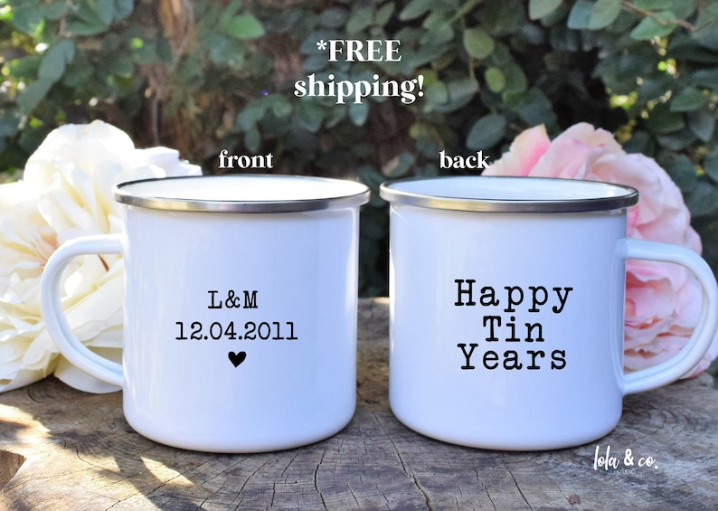 Tin Year anniversary Mug 10 Year anniversary gift mug 10th Wedding Anniversary Gift The Best 10 Year Wedding Anniversary Ideas husband wife image 2
