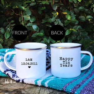 Tin Year anniversary Mug 10 Year anniversary gift mug 10th Wedding Anniversary Gift The Best 10 Year Wedding Anniversary Ideas husband wife image 3