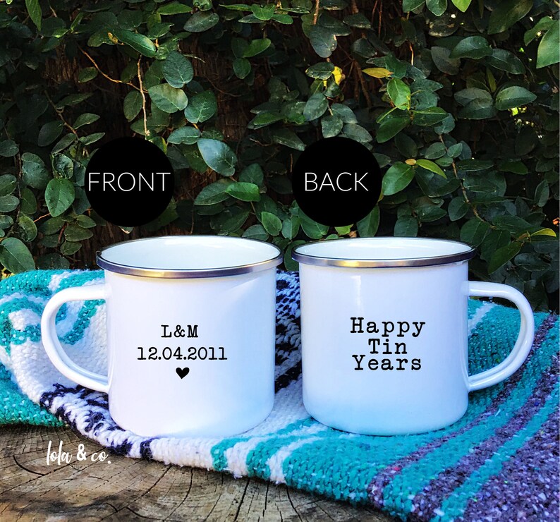 Tin Year anniversary Mug 10 Year anniversary gift mug 10th Wedding Anniversary Gift The Best 10 Year Wedding Anniversary Ideas husband wife image 3