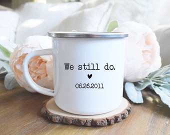 Personalized Tin Mug, 10th Anniversary, 10 Year Anniversary Gift for Couples, Anniversary Mug for Couples, Custom Mug for 10th Anniversary