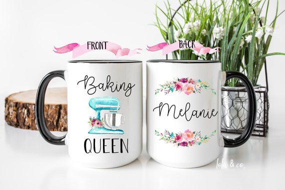 Personalized Baking Queen Mug: Custom Baker Gift