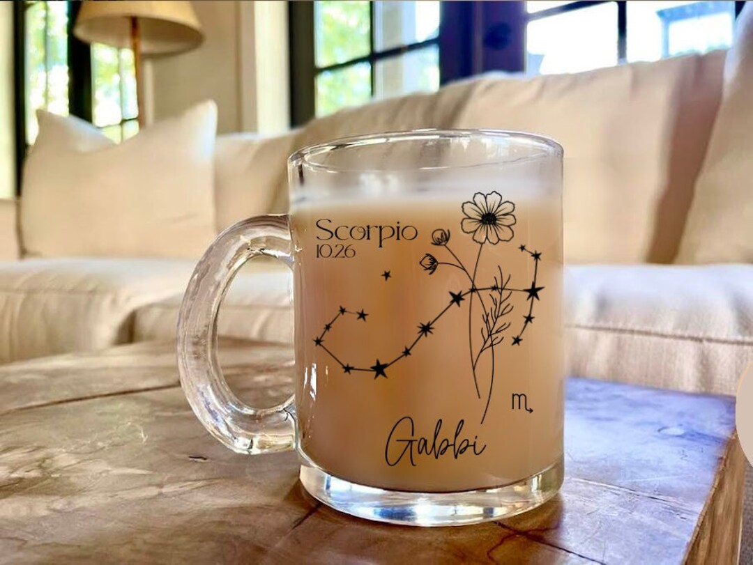 Scorpio Gift Scorpio Zodiac Birth Flower Mug Personalized Etsy
