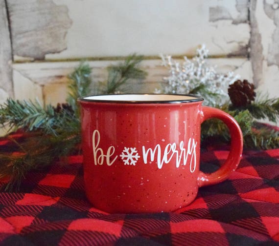 Be merry Campfire Mug, Christmas gift, Christmas Mug, Holiday mug, Campfire Mug, teachers gift, Gift for Her, Coffee mug, Be Merry mug