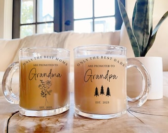 Grandma Grandpa Mug Set: Pregnancy Announcement Gift