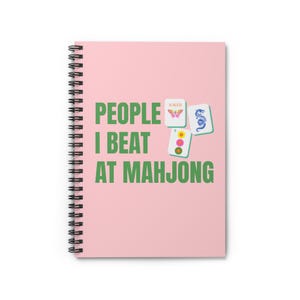 Mahjong Gift - Mahjong Game Notebook - Ruled Line, People I Beat at Mahjong Journal, Spiral Notepad, Mahjong Christmas Gift for Group image 1