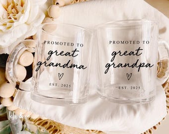 Grandma and Grandpa Mug Set: New Baby Announcement Gift