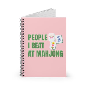 Mahjong Gift - Mahjong Game Notebook - Ruled Line, People I Beat at Mahjong Journal, Spiral Notepad, Mahjong Christmas Gift for Group image 2