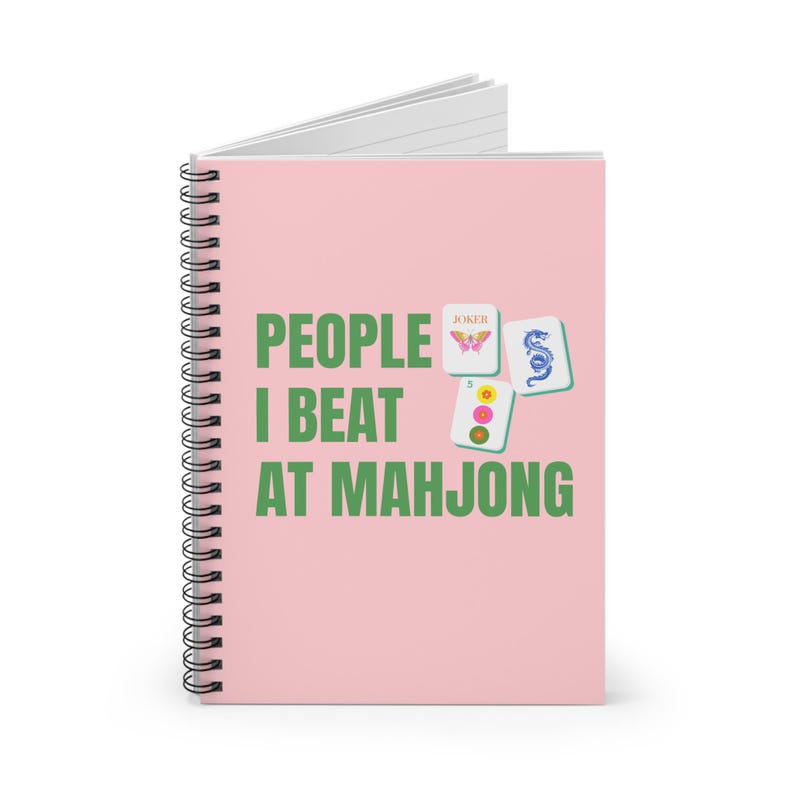 Mahjong Gift - Mahjong Game Notebook - Ruled Line, People I Beat at Mahjong Journal, Spiral Notepad, Mahjong Christmas Gift for Group image 2