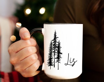 Personalized Gifts For Her, Custom Name Mug, Bridesmaid mug, Customizable Mug, Glass Mug, winter wedding, gift for her, mountain wedding