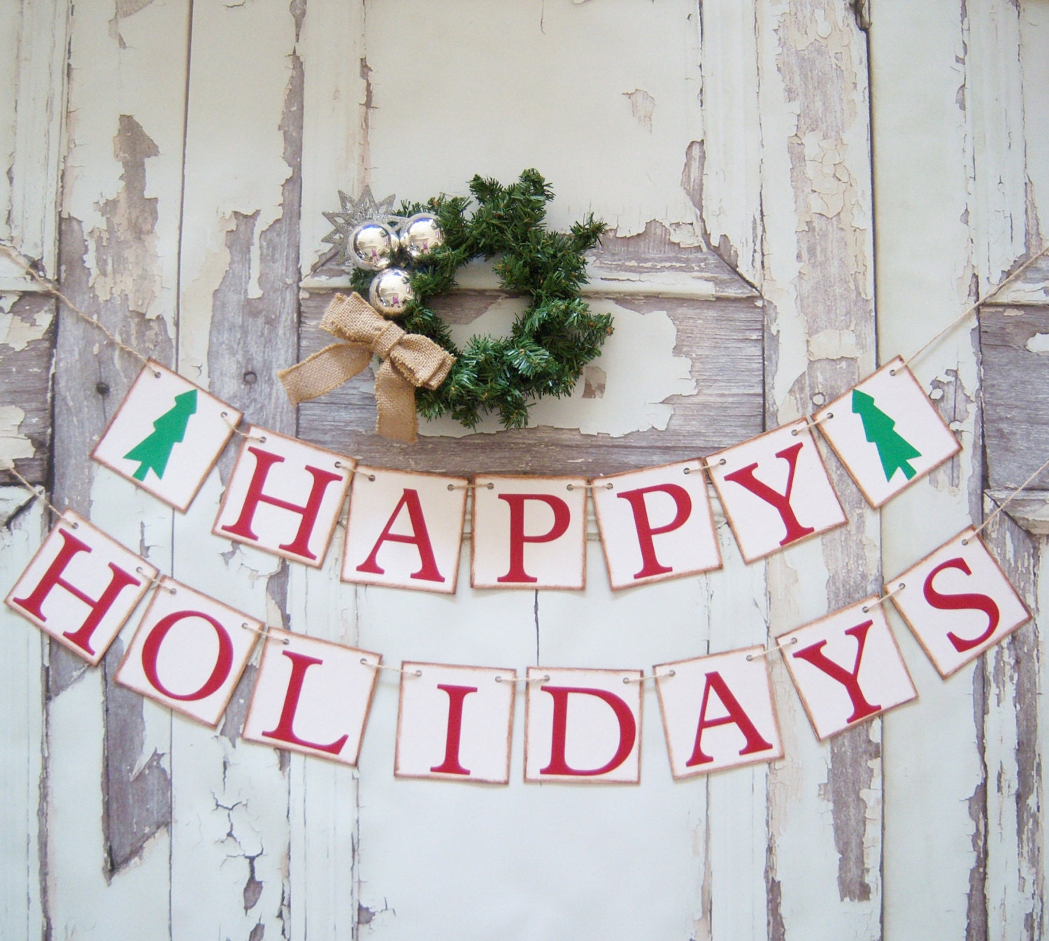 Christmas banner Merry Christmas garland Christmas decorations Etsy