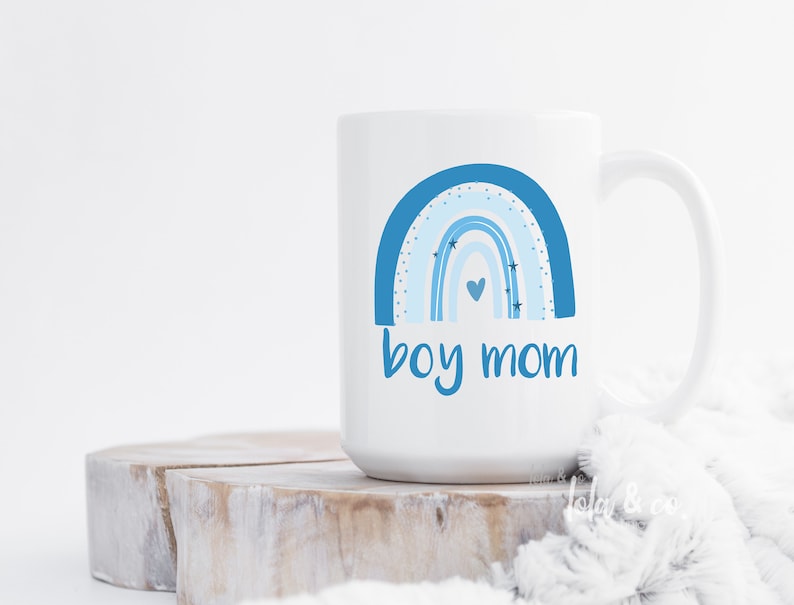 Boy Mom Rainbow Coffee Mug Boy Mom boy mom tumbler Rainbow Etsy