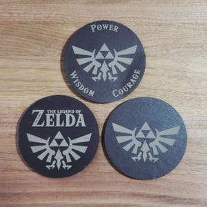 Zelda Triforce Slate Coasters