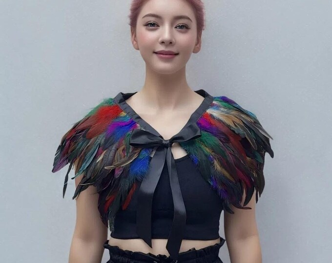 Capa De Plumas Para Hombre Y Mujer - Chal De Carnaval Gótico Y Steampunk, Ligero Para Fiestas Y Disfraces Y2K